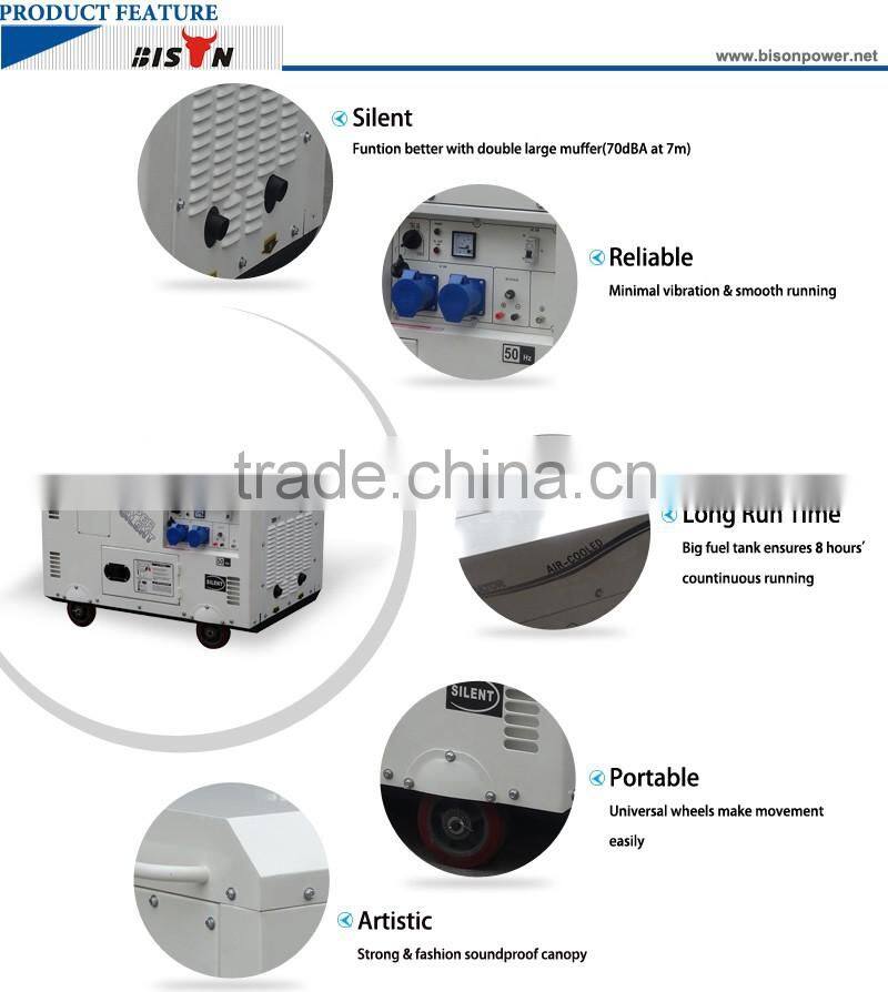 BISON CHINA portable silent type diesel generator set 10kv electric generator