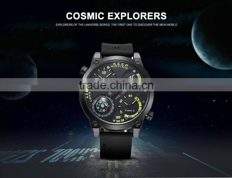 WEIDE 2016 Stainless Steel Back Water Resistant Watches Best Seller Model With Compass Soft Silicone Strap Alibaba Express Watch