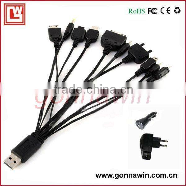 10 in 1 Universal multi USB Charger Cable for iPod PSP for iPhone 3G MP3/MP4