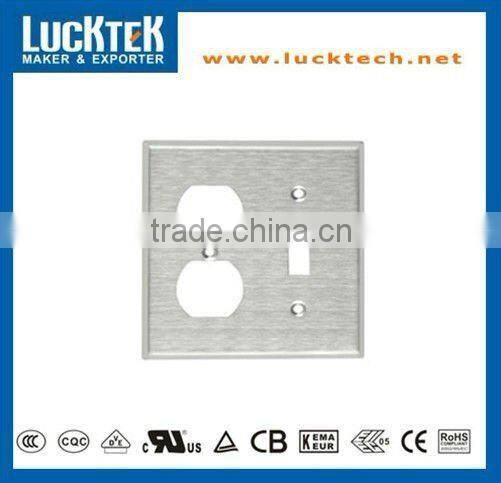 2 Gang Toggle and Receptacle Combination Metal Wall plates