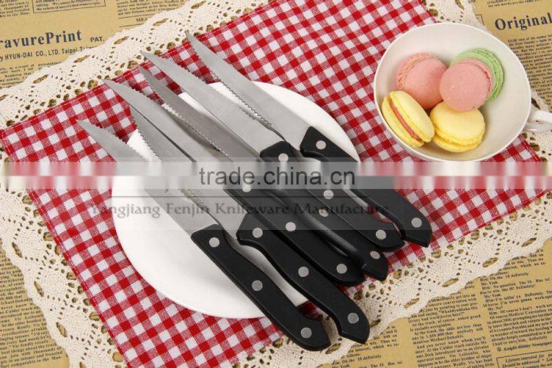 US Restraunt Supplier /6 pcs Plastic Handle Serrated Knife / Steak Knife