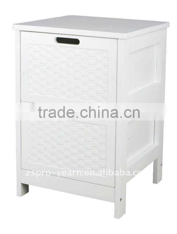 Bathroom Rubber Wood Waterproof Sanitary Table with Moistureproof Rack Shelf and Stainless Steel Wire Handle for Sanitary Ware