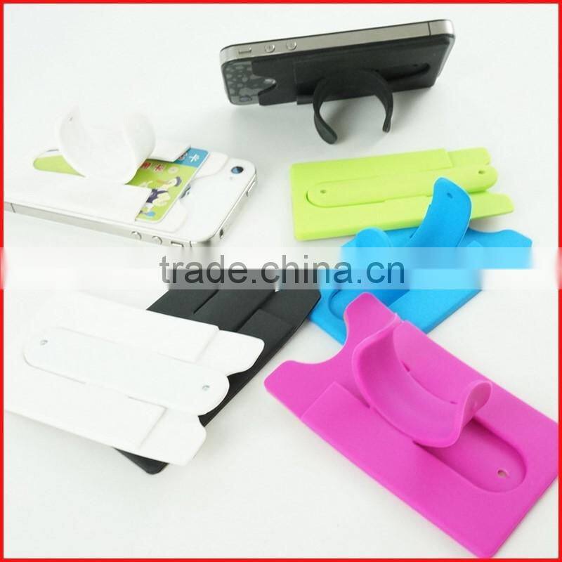 Functional cell phone sticker card holder