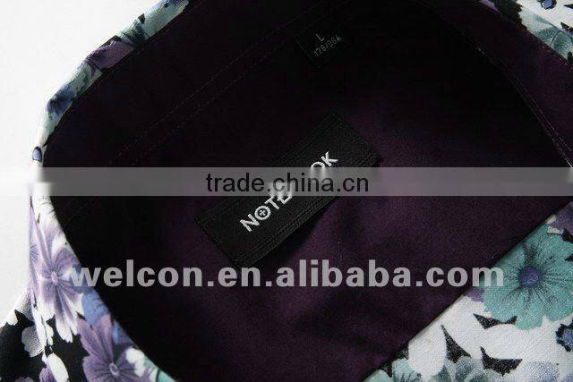 Satin 100% cotton long sleeve latest brand design European style slim fit floral pattern casual fancy fashion men printing shirt
