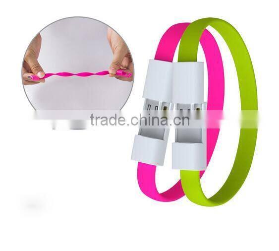 Smart Phone Charging Wire Bracelet Data Lines Micro USB Data Cable for All Digital Products