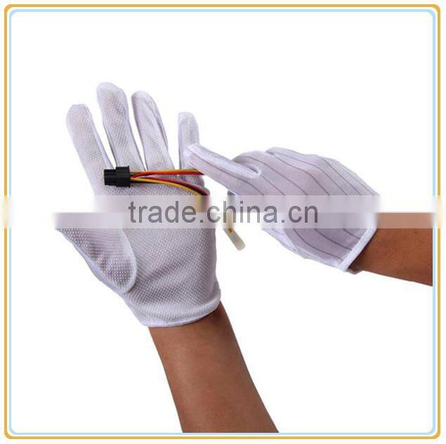 dust free 100% Polyester ESD pvc dotted gloves