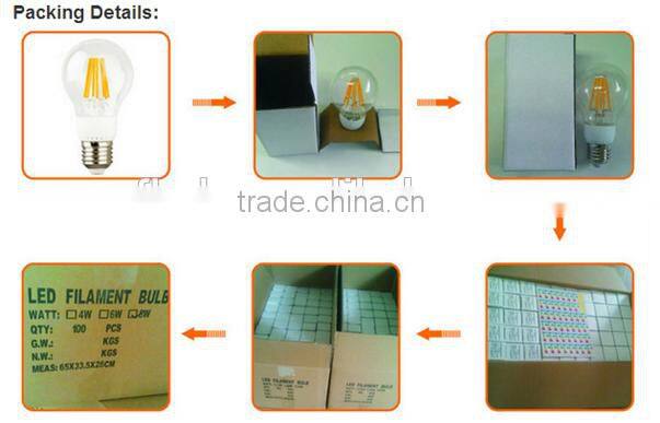 LED A60 E27 6W 2700k-6500k Globe LED Filament Bulb