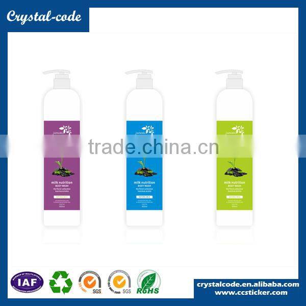 100% polyester wash printing customized personal care packing label