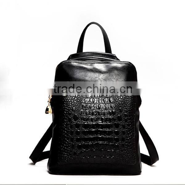 oem china supplier women crocodile orange leather backpacks