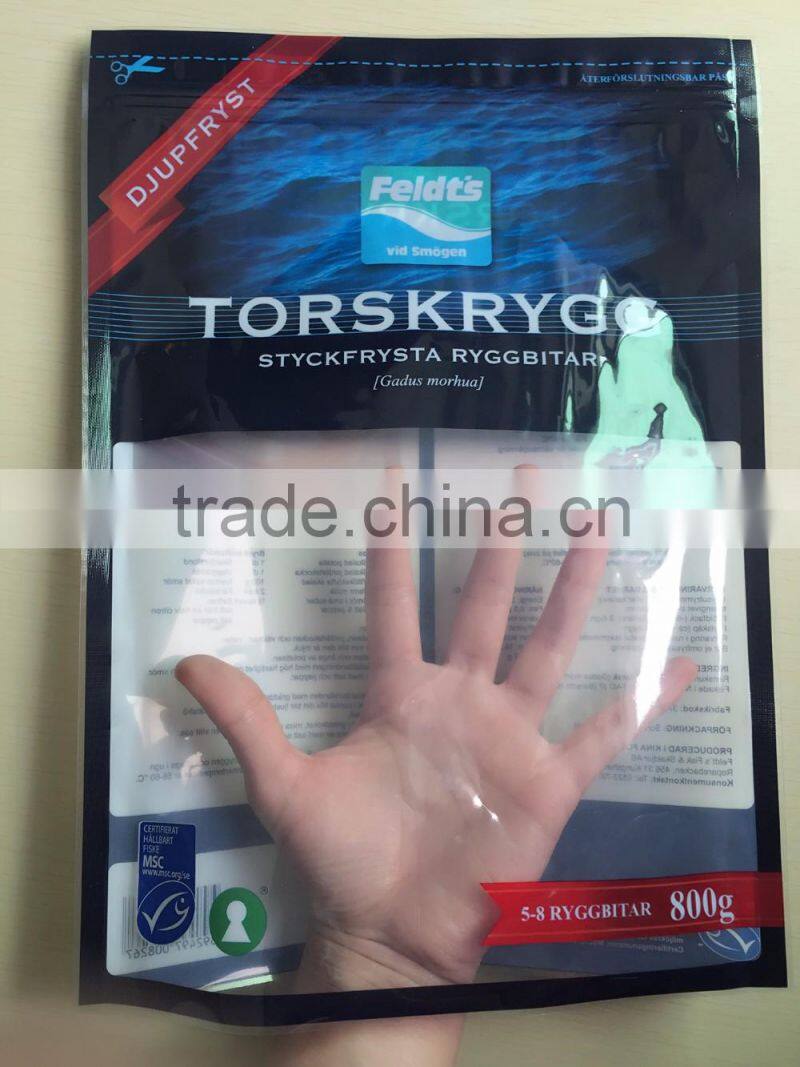 Zipper Three Sides Heast Seal High Quality Wholesale Plastic Bags For Frozen Food