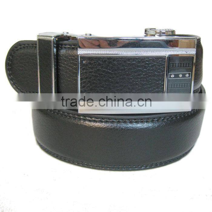 Beyond Men's Formal Black Split Leather Ratchet Dress Belt