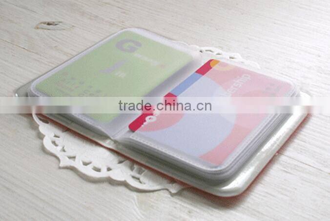 Lovely Business Credit Card Holder wallet PU Leather Strap Buckle Bank Card case pvc ID Card passport Holder Pocket purse Bag