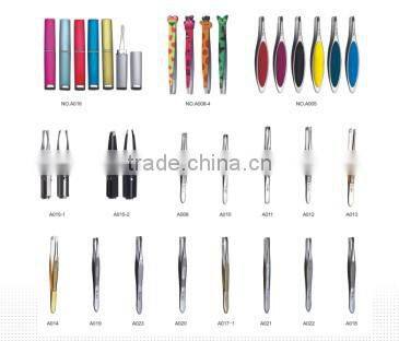 Cheap promotional dollar store eyebrow grippy tweezers A001