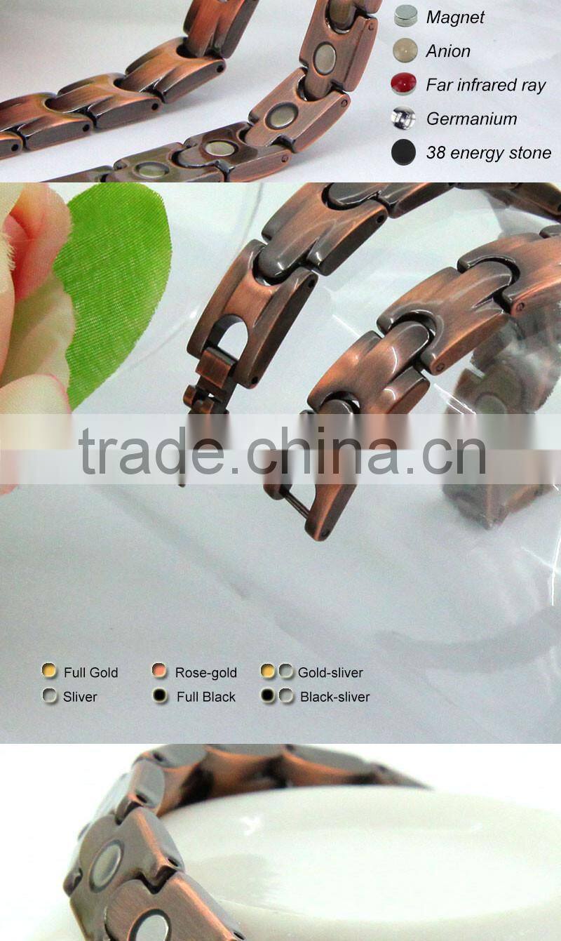 2016 top selling men titanium bracelet with gold magnetic titanium watch band