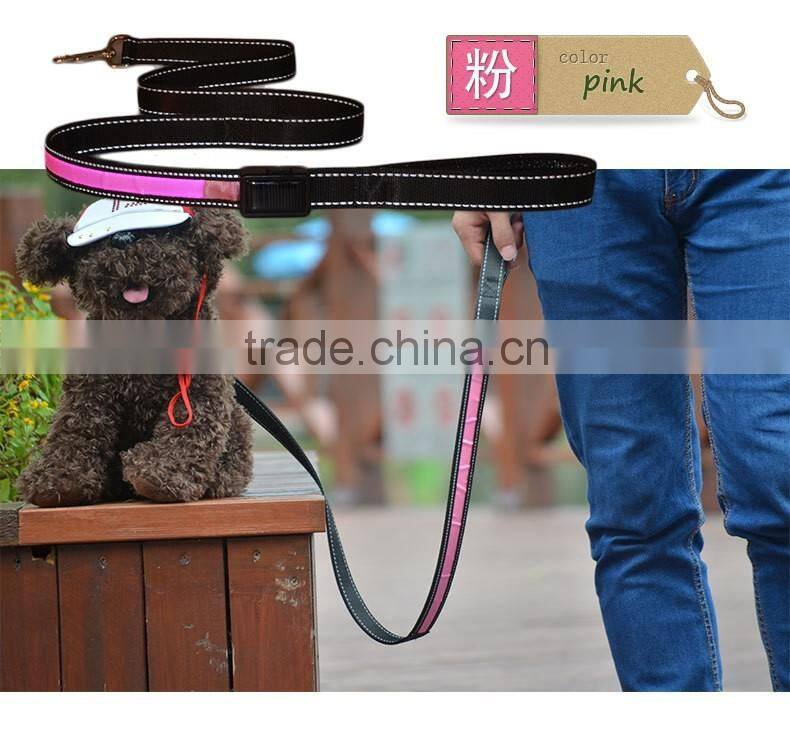 New Promotion Solar charging dog leash USB rechargeable LED lead