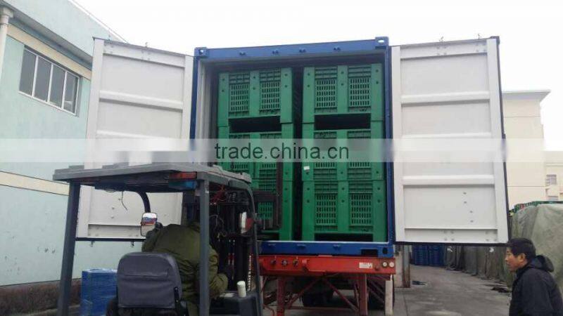 HDPE recyclable moving plastic pallet box with wheels