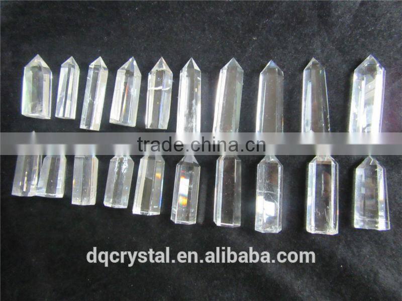 2015 factory direct natural rock clear quartz crystal prism wand,clear crystal point