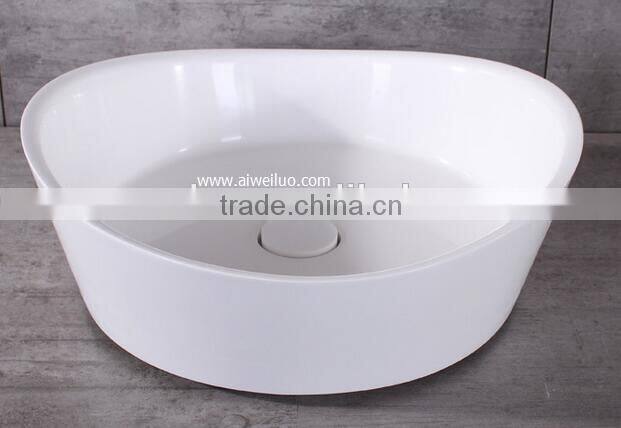 Solid Surface freestanding wash hand basin with tap , Stone Resin Wash Basin, wall hung wash basin