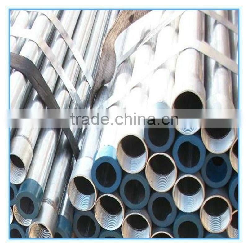 BS1387 Galvanized steel pipe with coupling , threaded , plastic caps