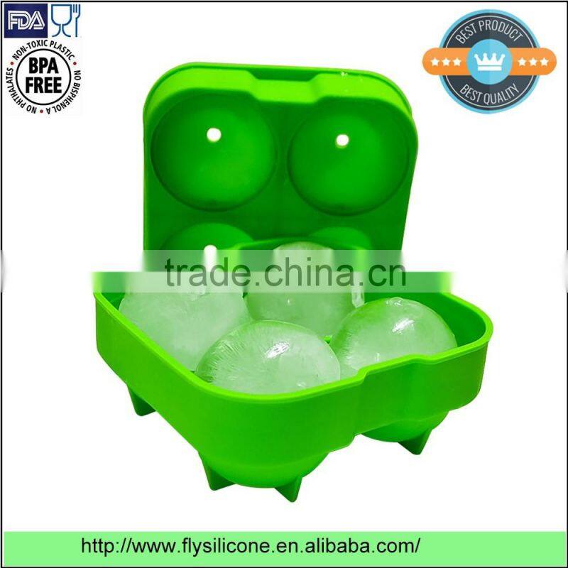OEM factory price novelty silicone ice sphere mold with 4*6.5cm ball capacity