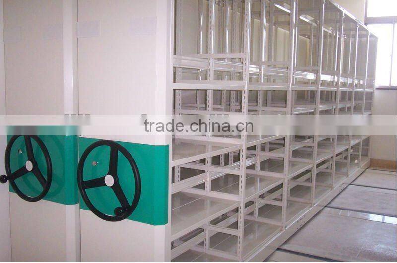 Metallic mobile file cabinet racking system