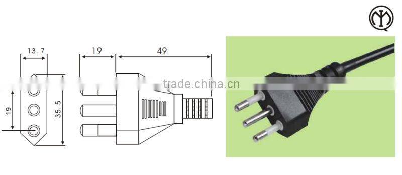 power cord Italy 3pin plug