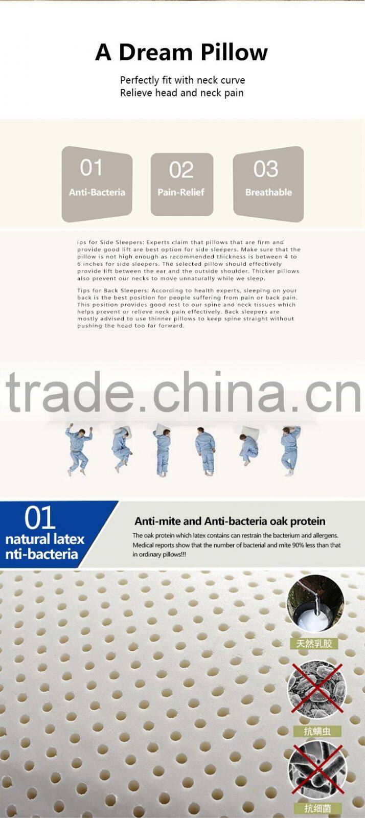 XD-KS002 HOT SALE Custom made decorative latex pillow