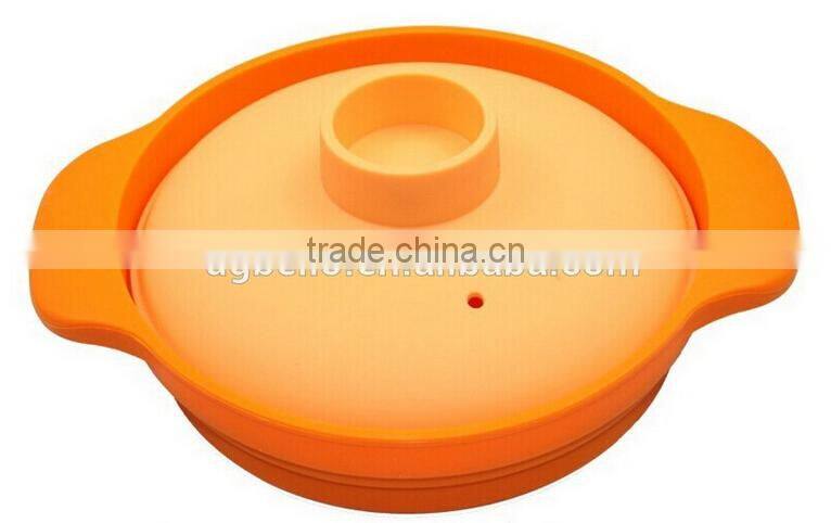 Silicone Microwave Silicone Steamer with Cover FDA Approved Cooking Handle Bowl