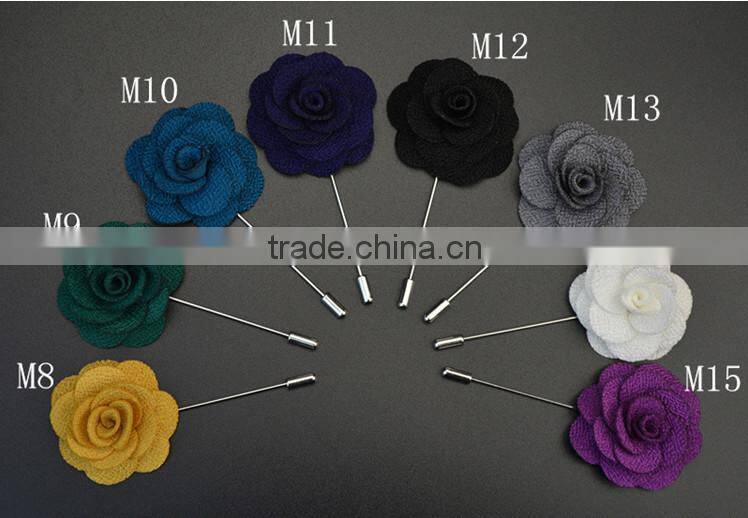 2015 vintage wholesale fabric colorful flower brooches