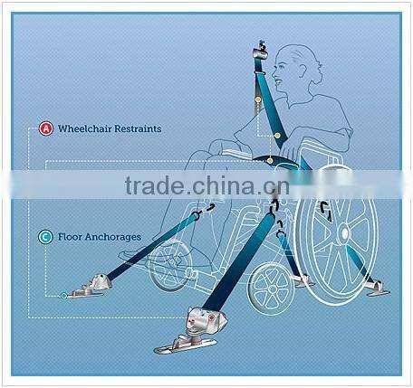 China famous X-801-1 Wheelchair tie down system safety seatbelt wheelchair restraint system for the disabled