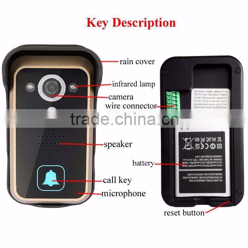 7inch video door phone Security Camera System Video Doorbell