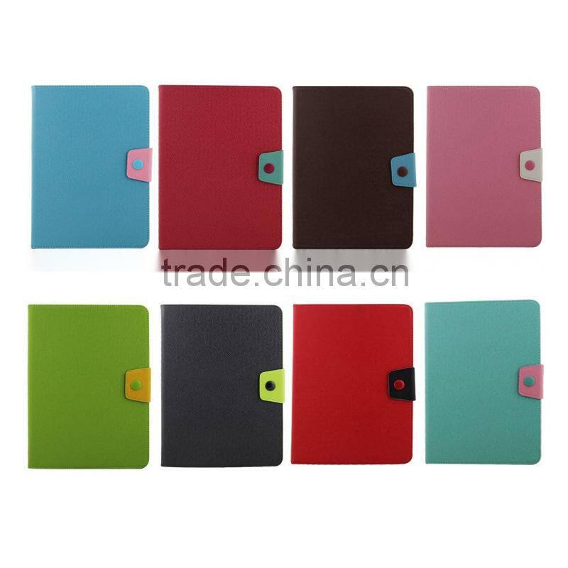 Classical Design Contrast Color Leather Wallet Case For iPad Air