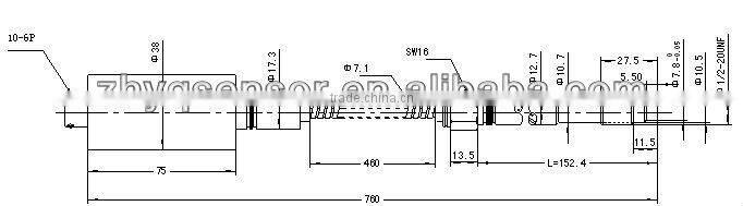 PT124B-121 flexible melt pressure transducer for plastic machinery used