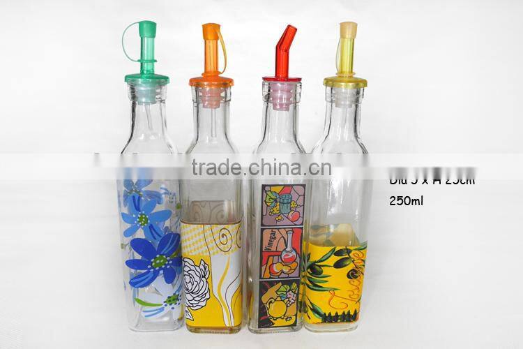 250ml cooking oil glass storage bottle with spout
