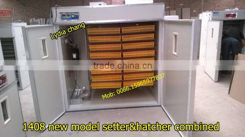 best selling new type egg incubator ZH-1408, 1408 eggs setter&hatcher combined incubator