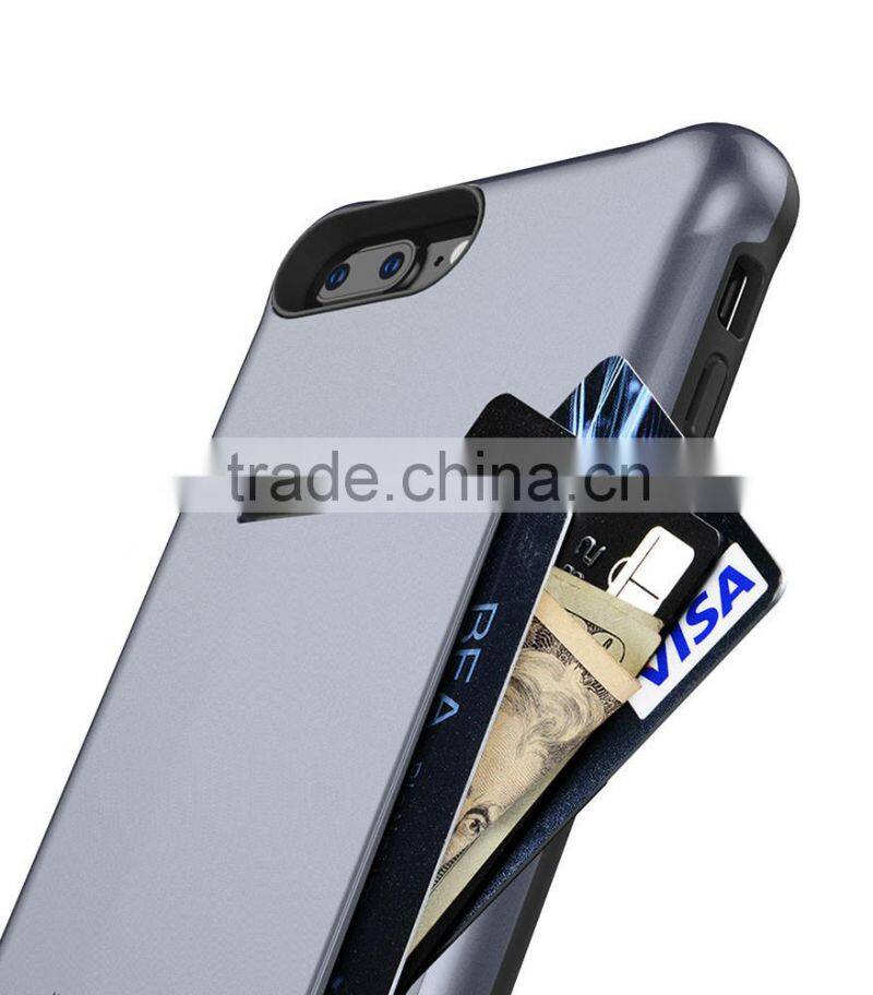 Popular Mobile Phone case Back Card Double Layer PC case for Apple iPhone 7 Plus(5.5")
