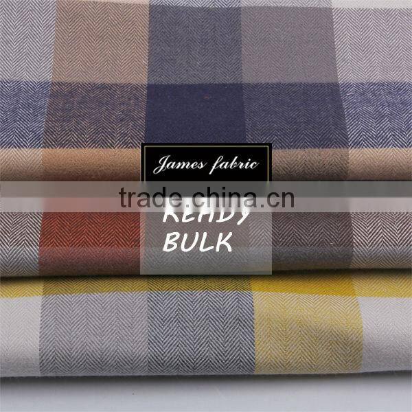 High quality Big color check Cotton tencel flannel shirt fabric