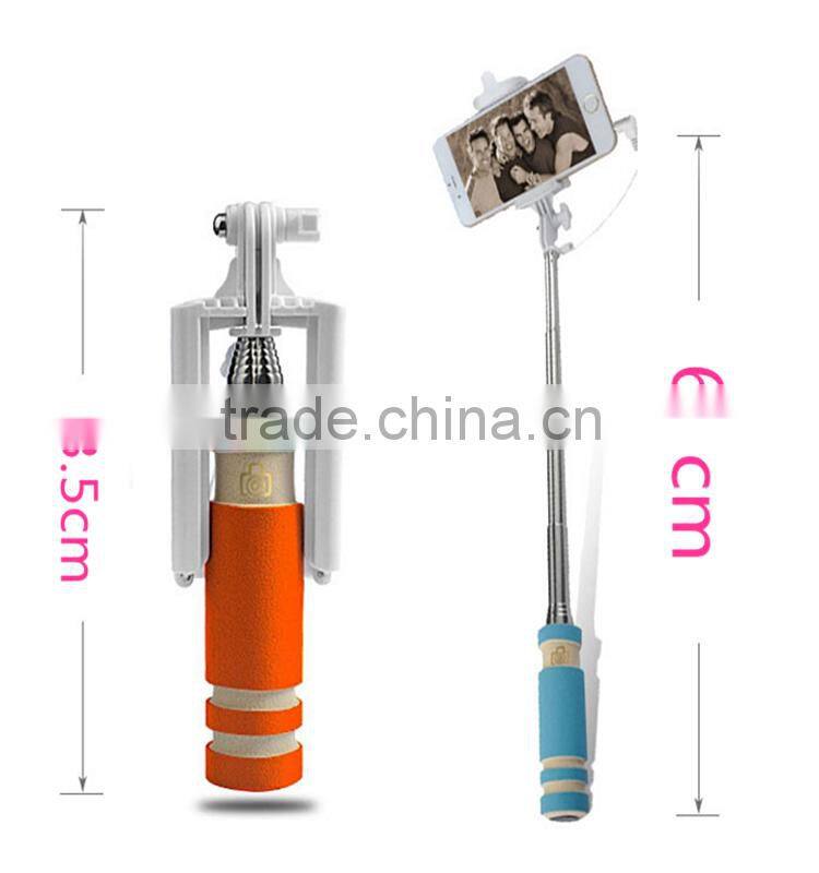 New style high quality cheap remote cable wholesale selfie stick