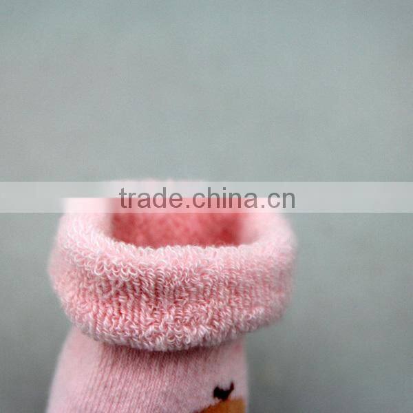 GSBT-03 Quality full terry baby non slip socks with turn over welt