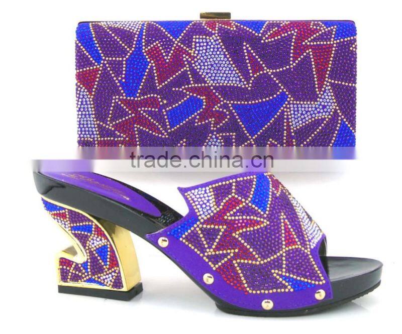 Various color shoes and bags to match african shoes and bag set for party
