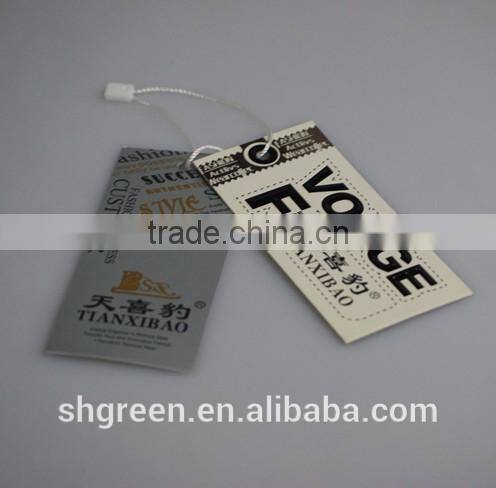 Reflective spot UV paper swing tag for men's wear