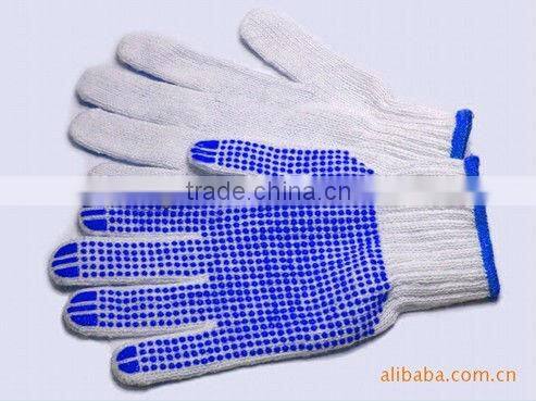 Bleach White Dot 100% Cotton Knited GLoves Cotton Stirng Knit Cotton Gloves Knitted Working GLoves PVC dot Palm Cotton Gloves