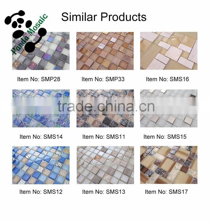 SMP28 Mosaic easy puzzle wall stickers glass tile Shell look mosaic