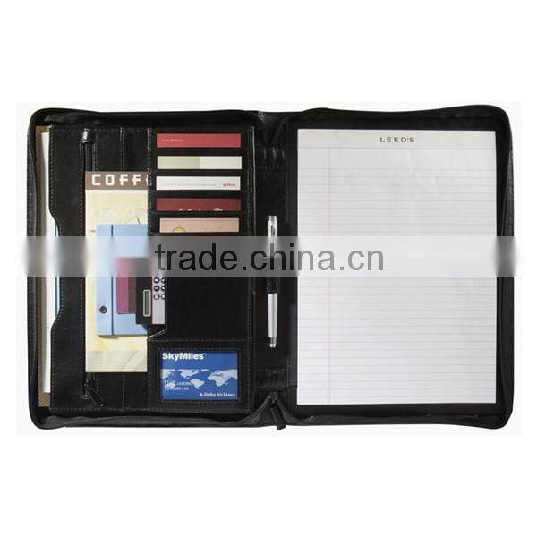 Latest design cheap handmadeB5 leather portfolio