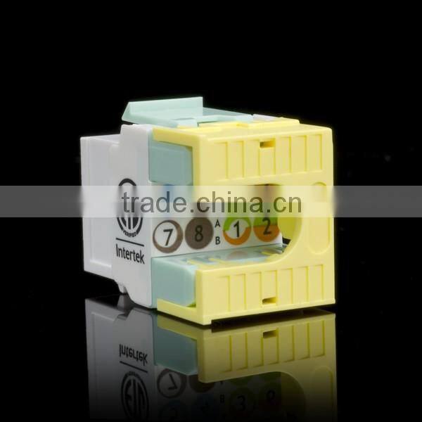 Network Solution RJ45 Super Cat6 UL 180 Degree Unshielded UTP Modular Keystone Jack