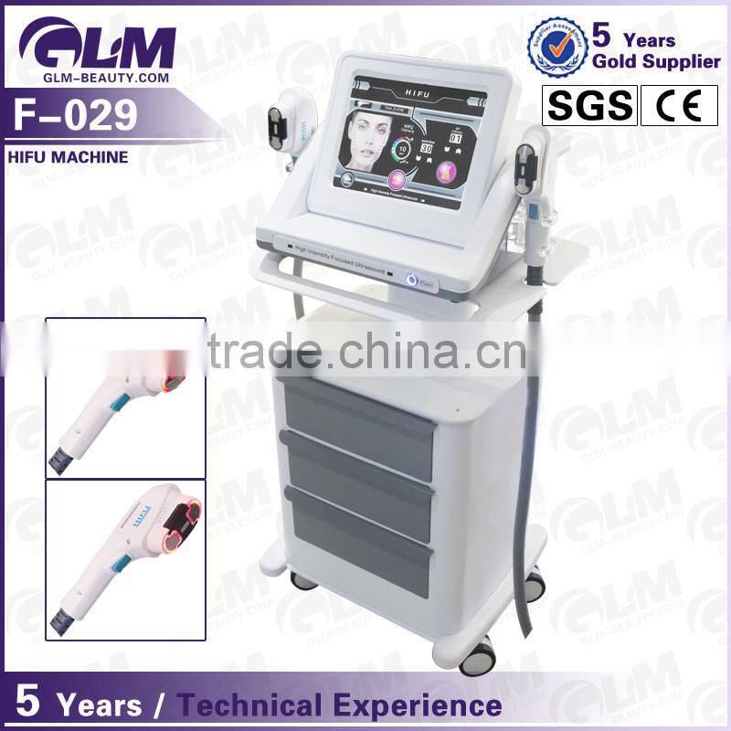 Double-Handle hifu 2016 ultrasound HIFU Face lift/ wrinkle removal machine