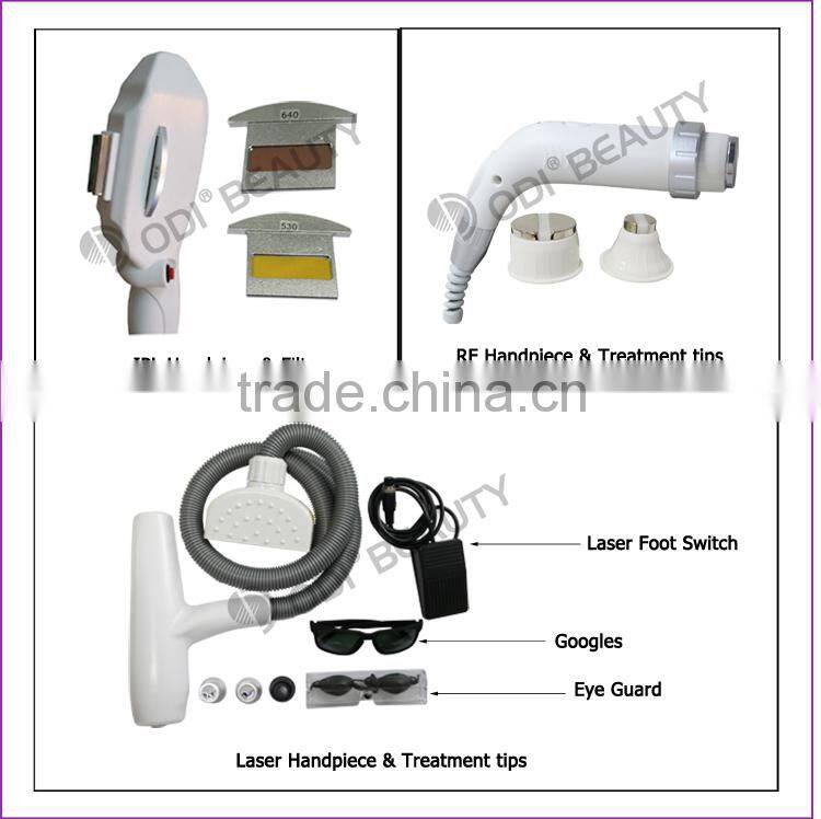 Multi-functional beauty apparatus shr lazer e light ipl rf system
