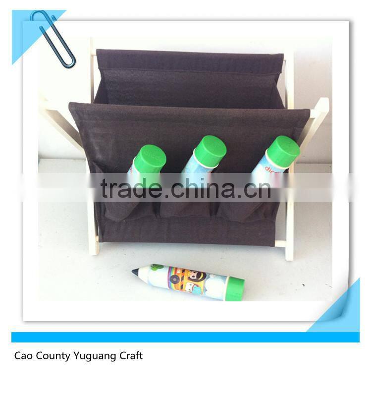 High Quality Grey X Wood Folding Magazine Rack