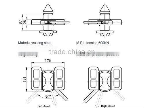 Casting steel Manual wide body twistlock