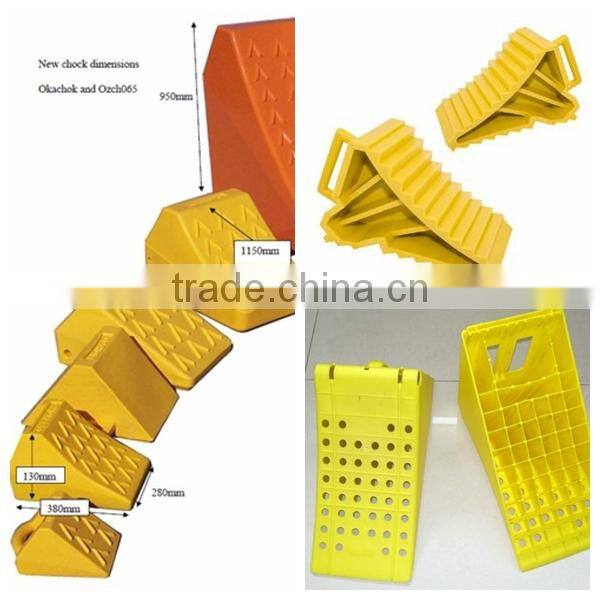 PU wheel chock with handle orange color GT34
